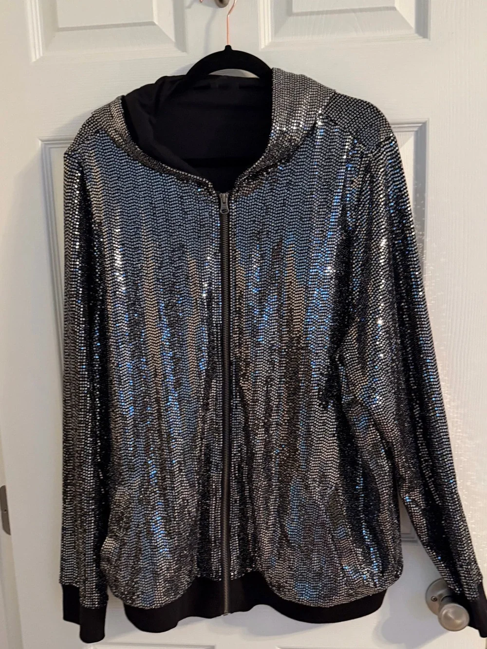 torrid Black Sequin Bomber Jacket - Picture 6 of 9